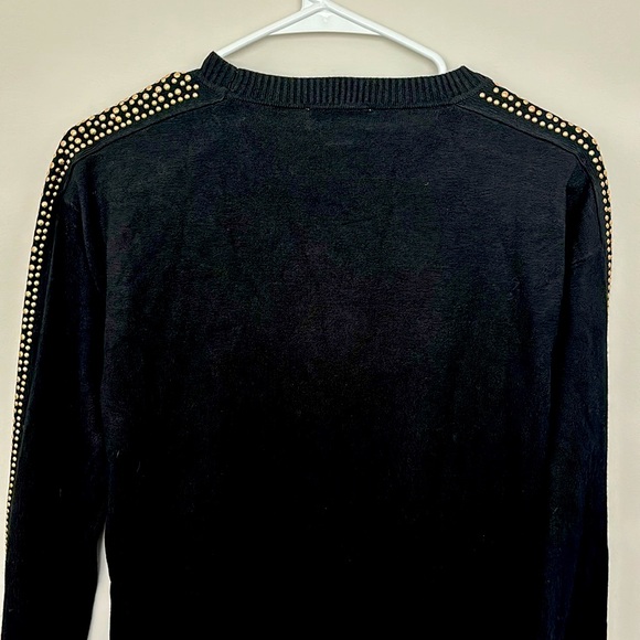 Calvin Klein Black Sweater Dress with Gold Embellishments - Picture 7 of 7